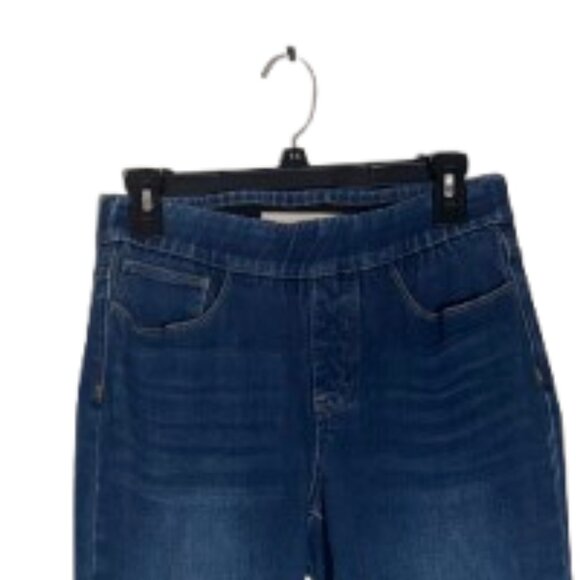 Soft Surroundings Ultimate High Rise Dark Wash Pull-On Stretch Slim Leg Jeans PS - Picture 3 of 5